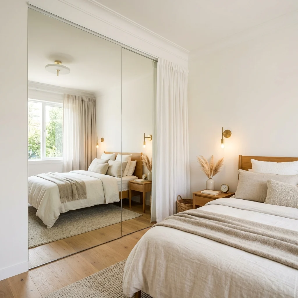 18. Full-Height Mirror Panel to Double Perceived Depth