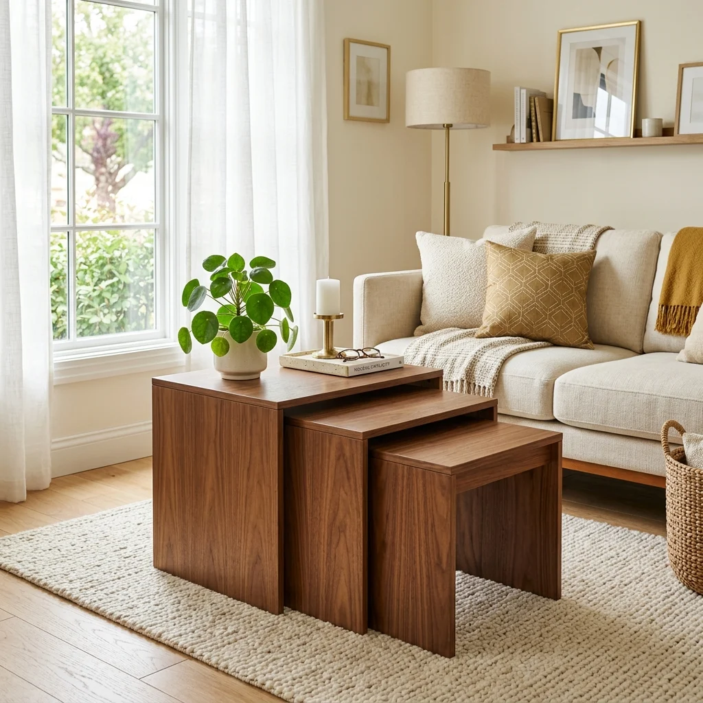 18. Nesting Tables to Skip Buying Multiple Side Tables