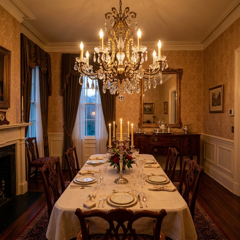 19. A Vintage Chandelier as the Room's Centerpiece