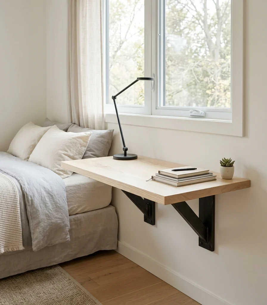 2. Mount a Floating Wall Desk to Reclaim Floor Space