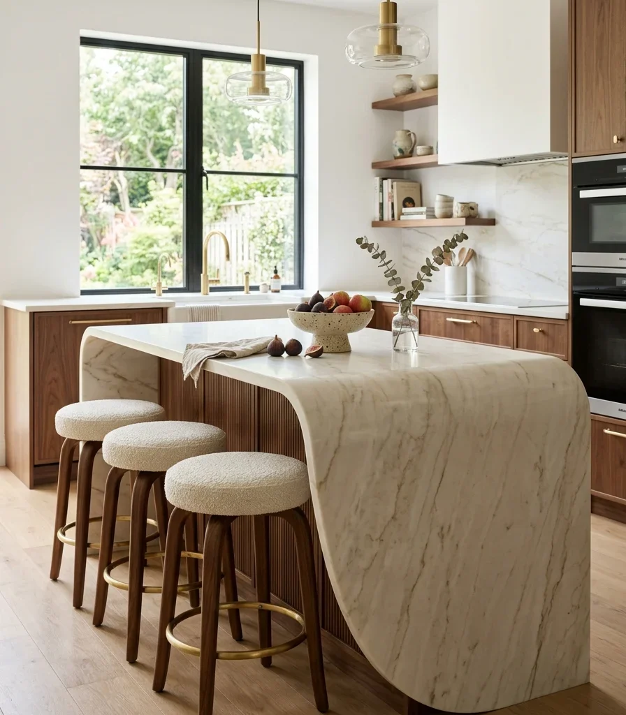 2. A Curved Waterfall Island in Quartzite