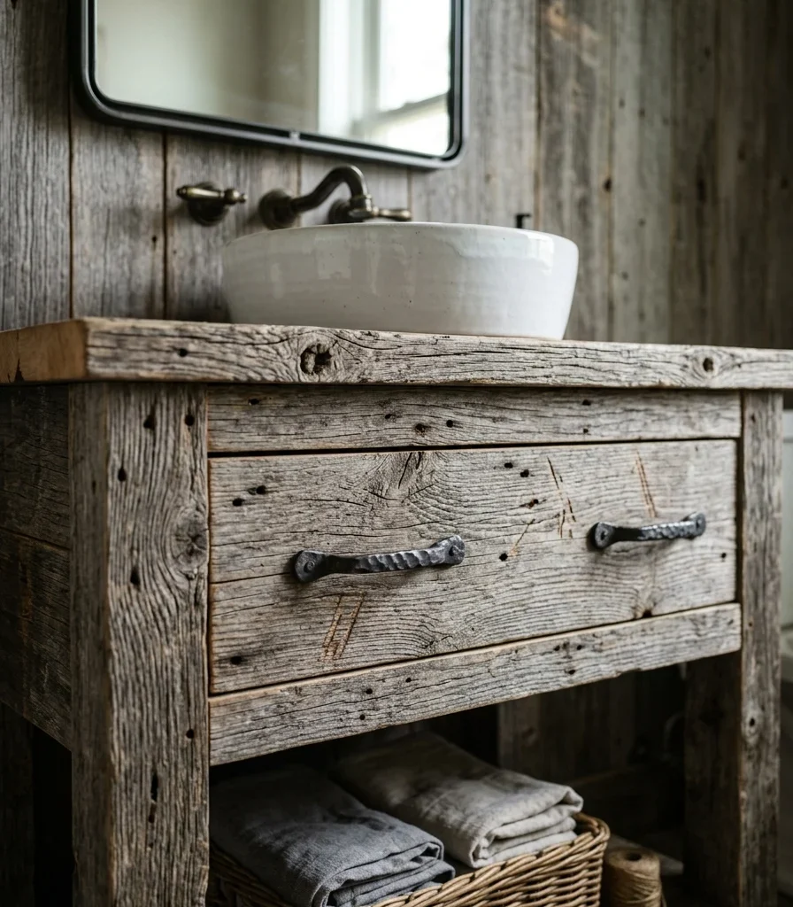 2. A Reclaimed Barnwood Vanity