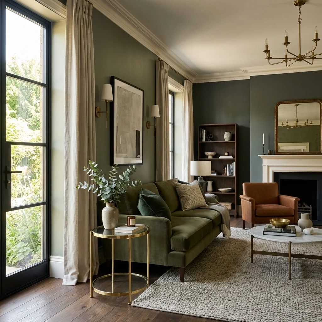 2. Deep Complex Wall Color with Warm-Cool Undertone Shift