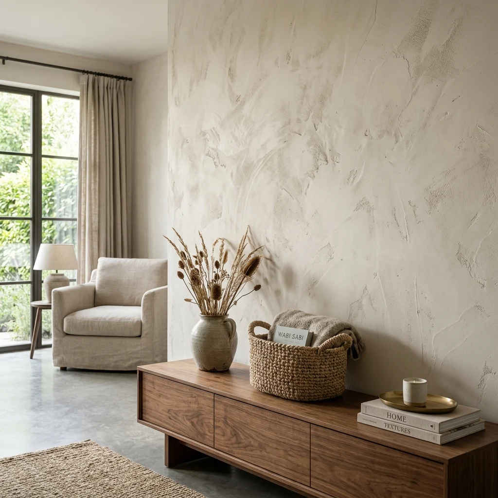 2. Organic Plaster Walls for Tactile, Light-Catching Texture