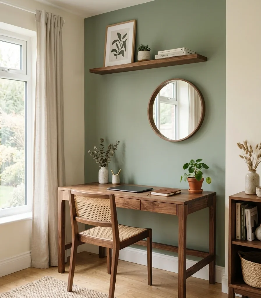 2. Paint a Sage Green Focus Wall