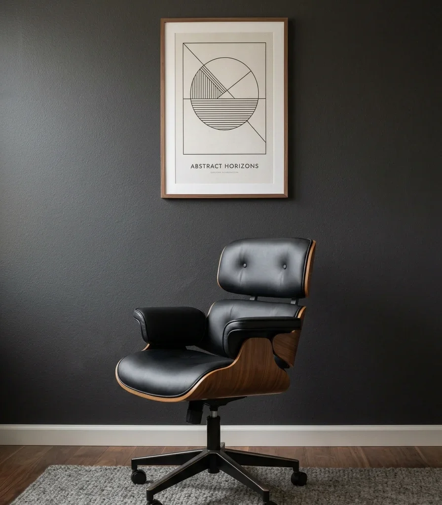 2. Paint a Warm Charcoal Video-Call Backdrop Wall