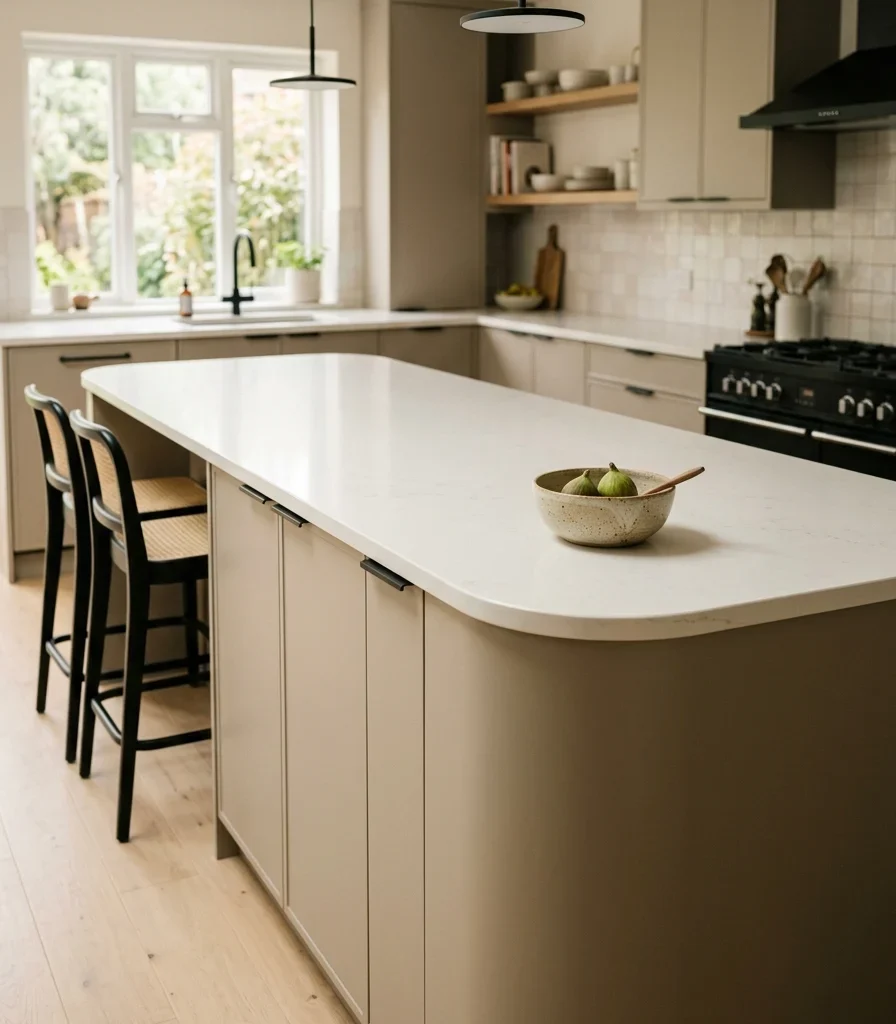 3. Soften One Island Corner Into a Curve