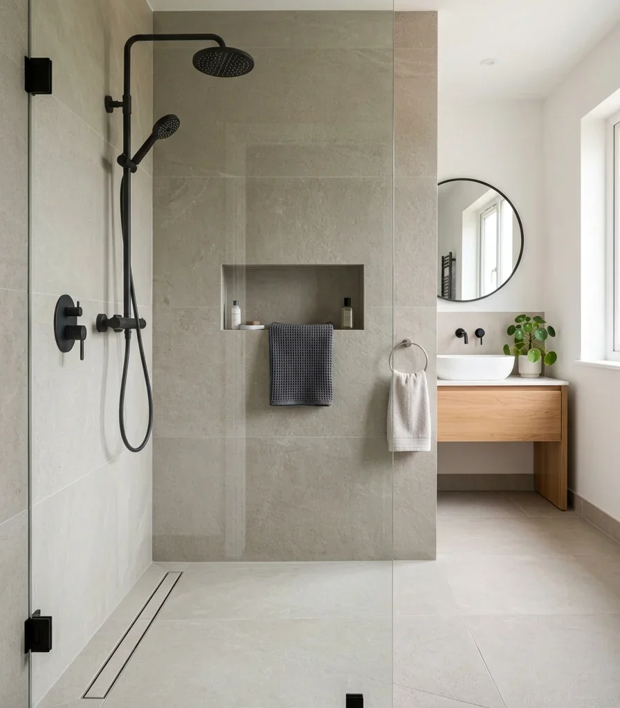 3. Swap the Door for a Single Frameless Glass Panel
