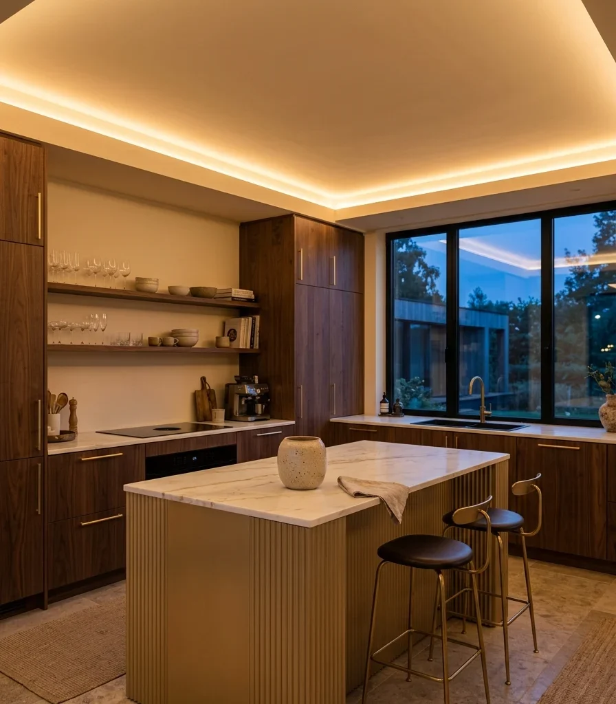 4. Add Recessed Cove Lighting for a Gallery-Like Glow