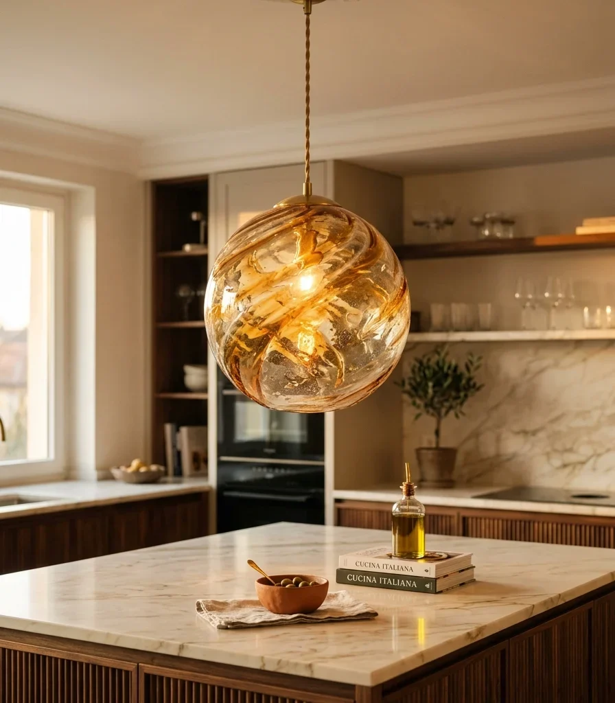 4. Hang a Statement Murano-Style Glass Pendant
