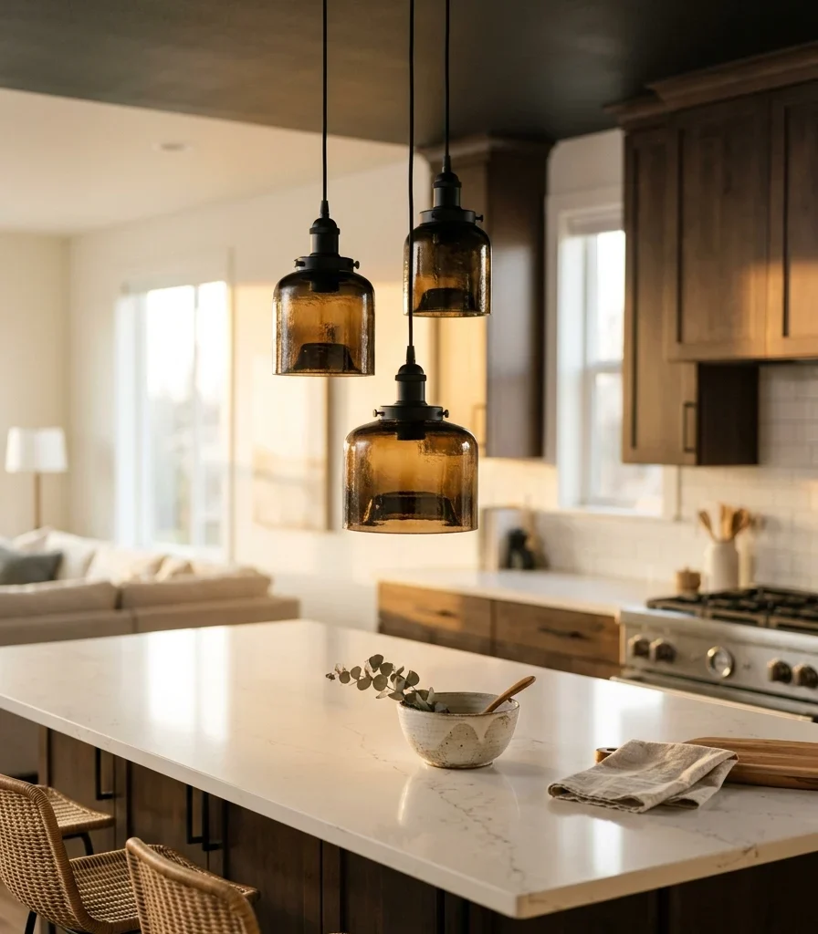 4. Hang a Statement Pendant Trio at Varied Heights