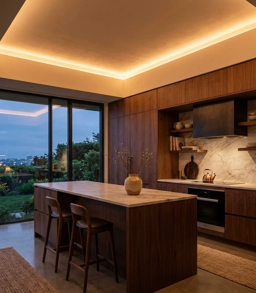 4. Recess Cove Lighting Around the Ceiling Perimeter