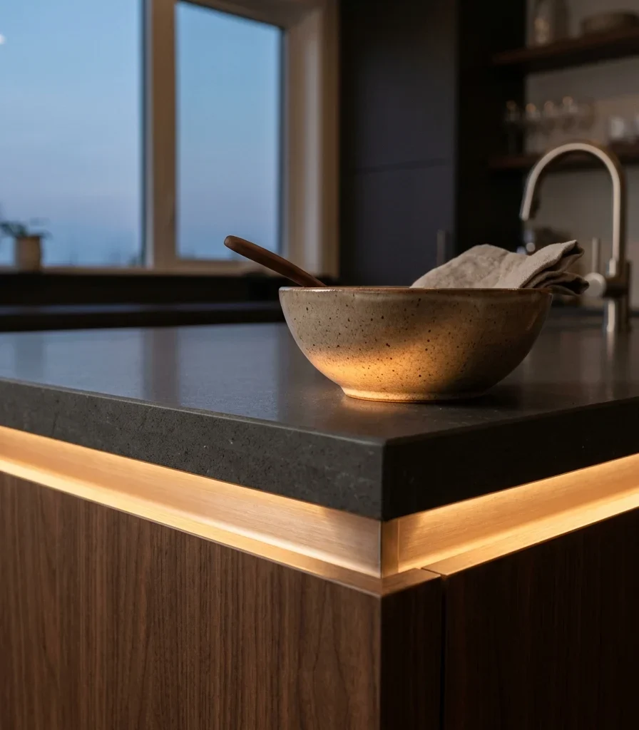 4. Trace an Integrated LED Light Line Along the Island Edge