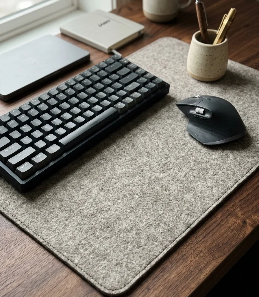 5. Add a Felt Desk Pad for a Quiet, Tactile Surface