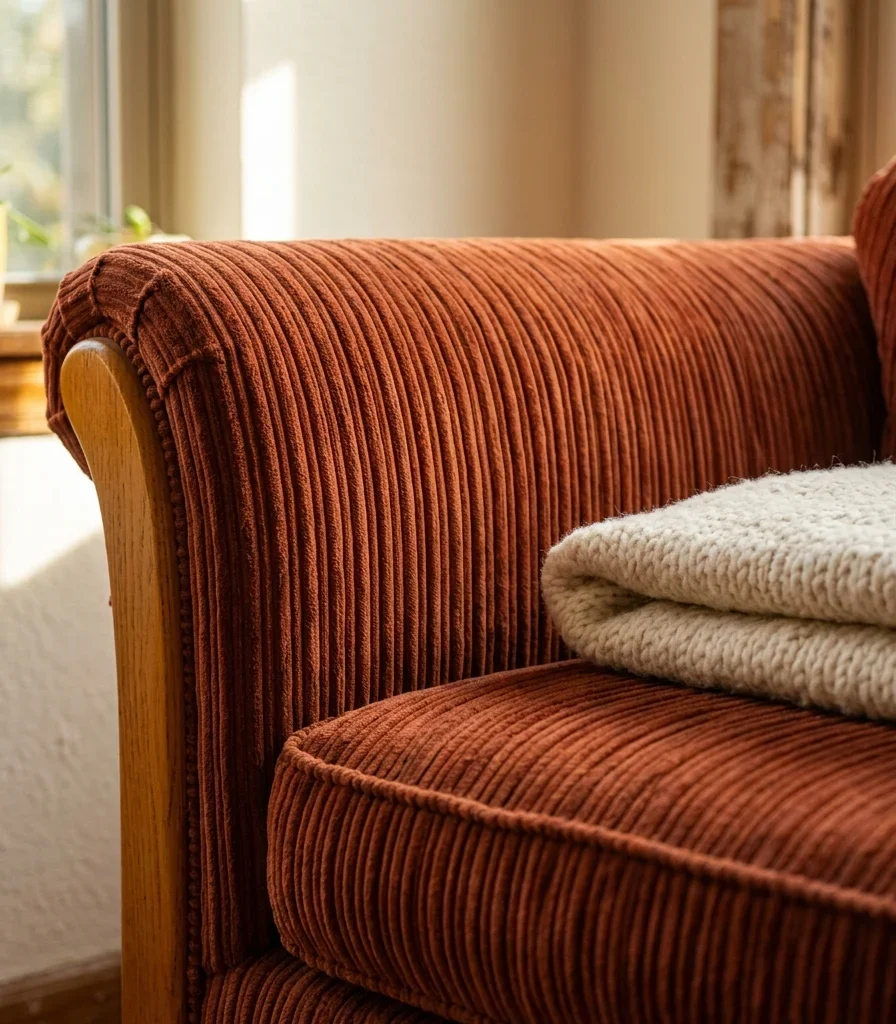 5. Choose Corduroy Upholstery for Tactile Warmth
