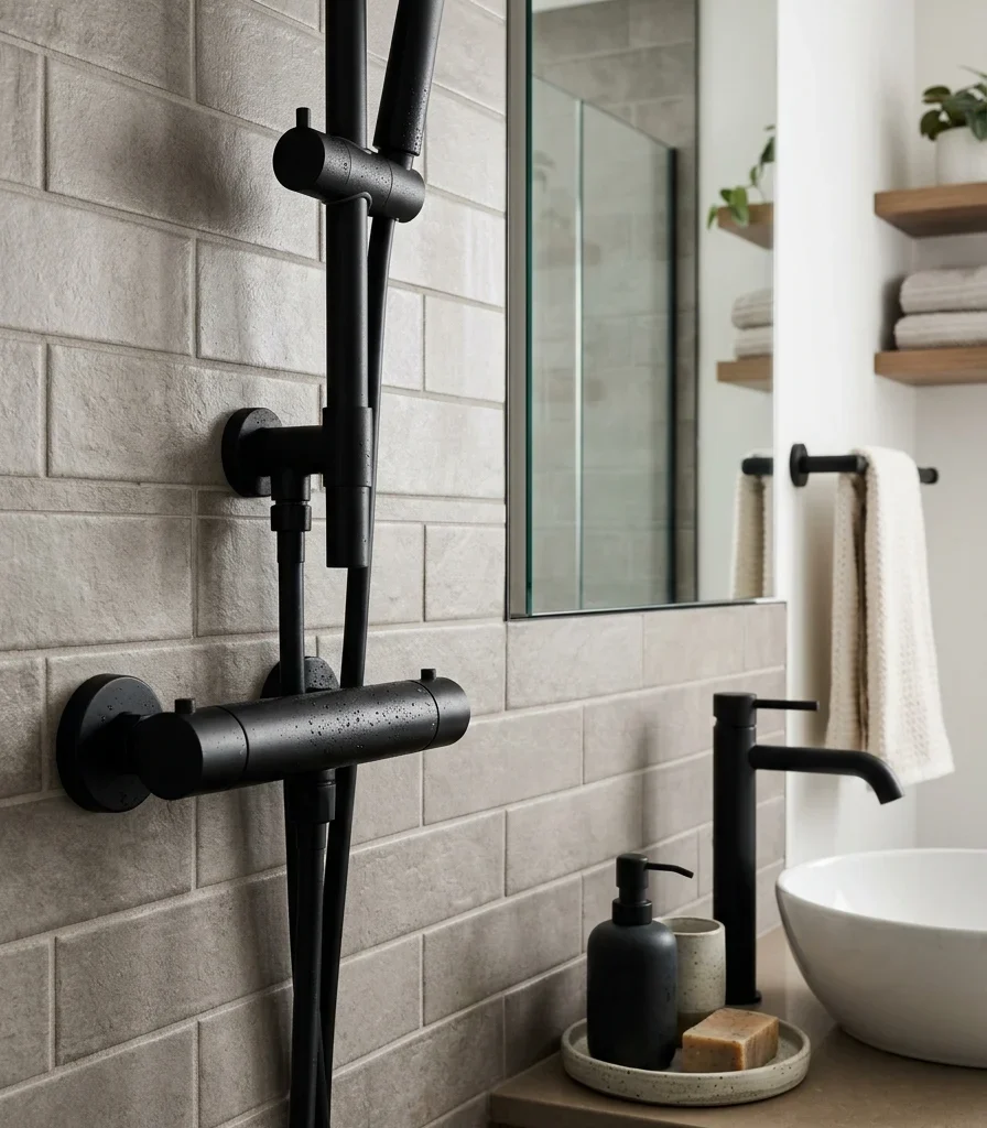 5. Choose Matte Black Fixtures Throughout