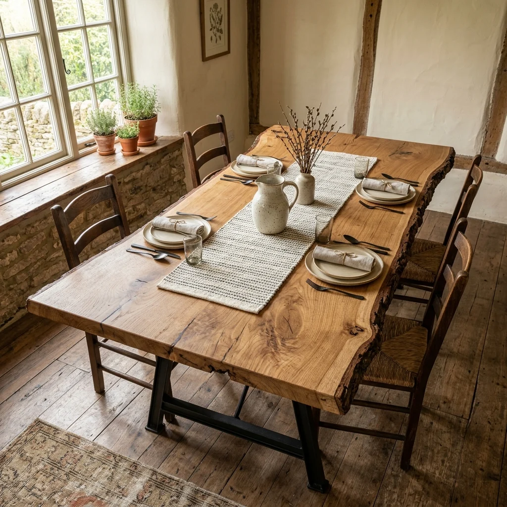 5. Live-Edge Dining Table as the Home's Anchor Piece