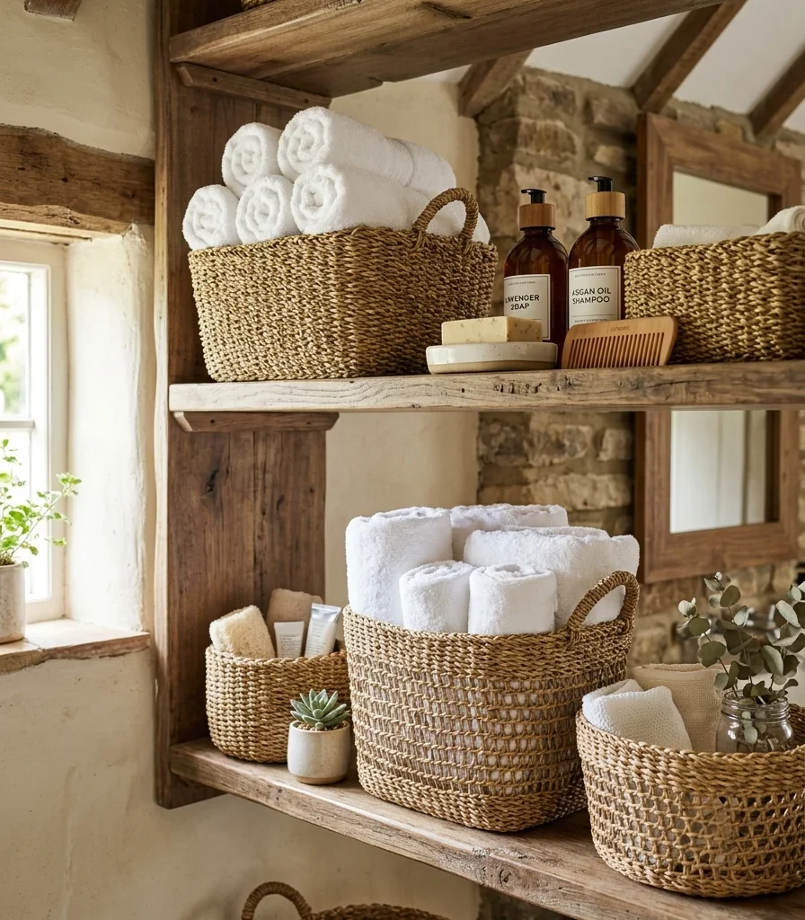5. Woven Baskets for Open Storage
