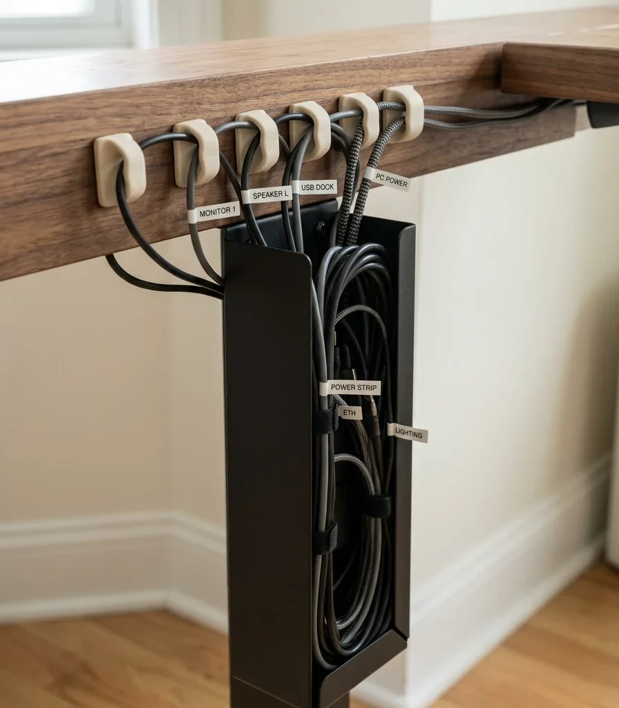 6. Add a Vertical Cable Organizer and Ceramic Cord Clips