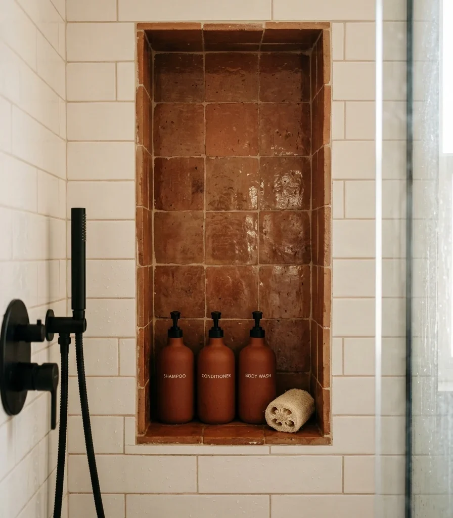 6. Build a Tiled Niche Shelf for Display Storage