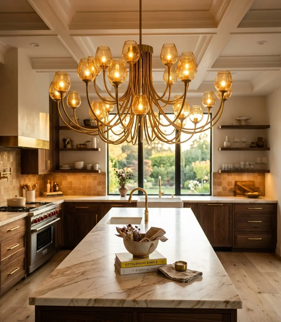 6. Hang a Single Statement Chandelier as Ceiling Jewelry
