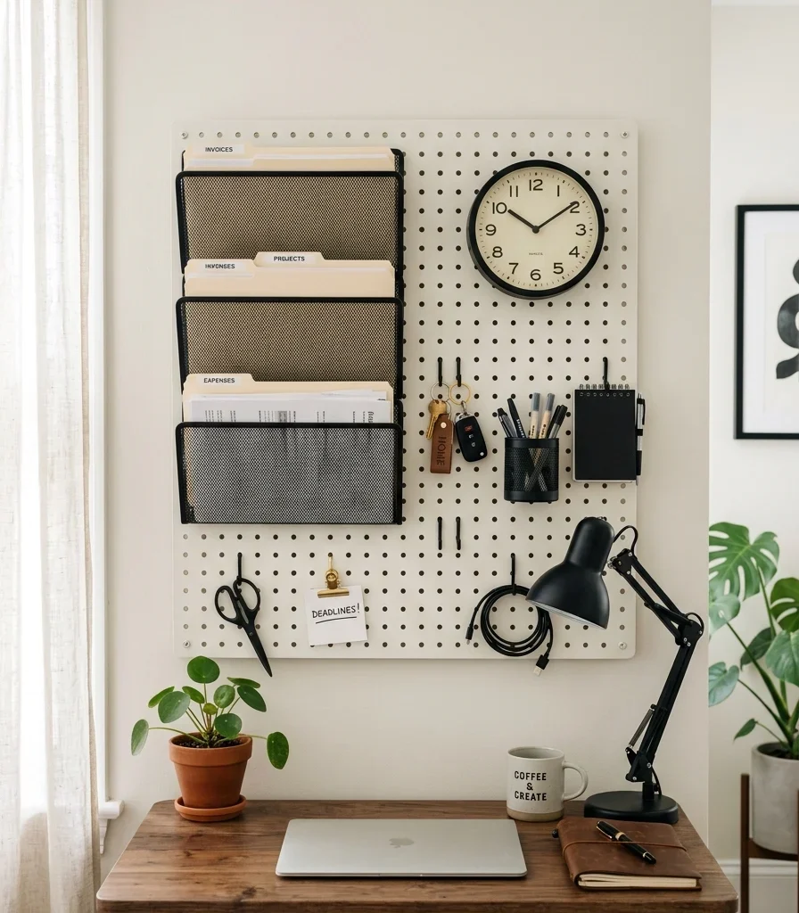 6. Install a Pegboard Wall System in Painted MDF