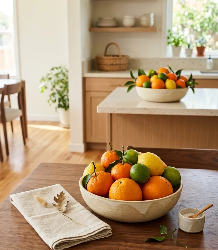 6. Style a Rotating Seasonal Centerpiece Off the Counter