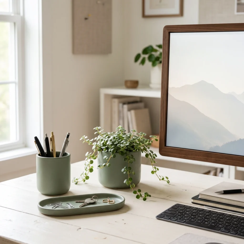 7. Add Sage Green for a Calm Focus Zone