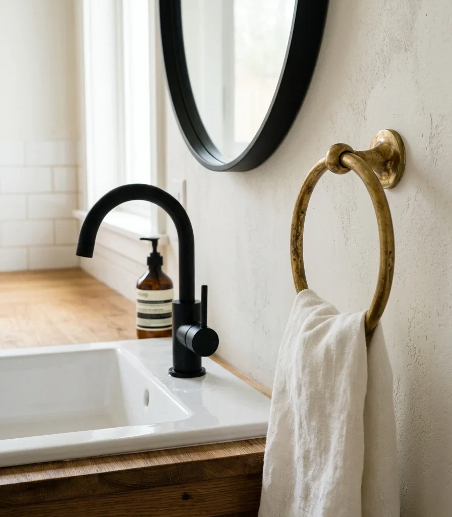 7. Mixing Two Unexpected Metal Finishes on Purpose