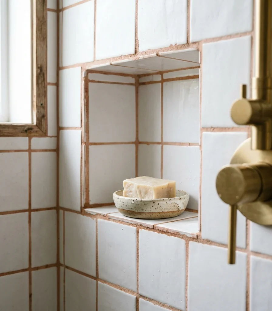 7. Pair Sun-Bleached Terracotta Grout With White Tile