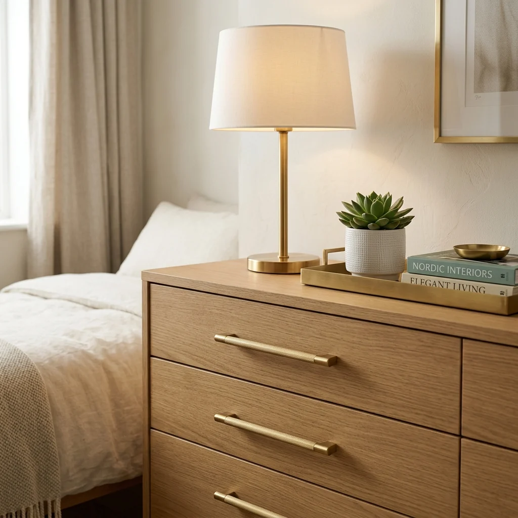7. Solid Brass Hardware Upgrade Across Every Storage Piece