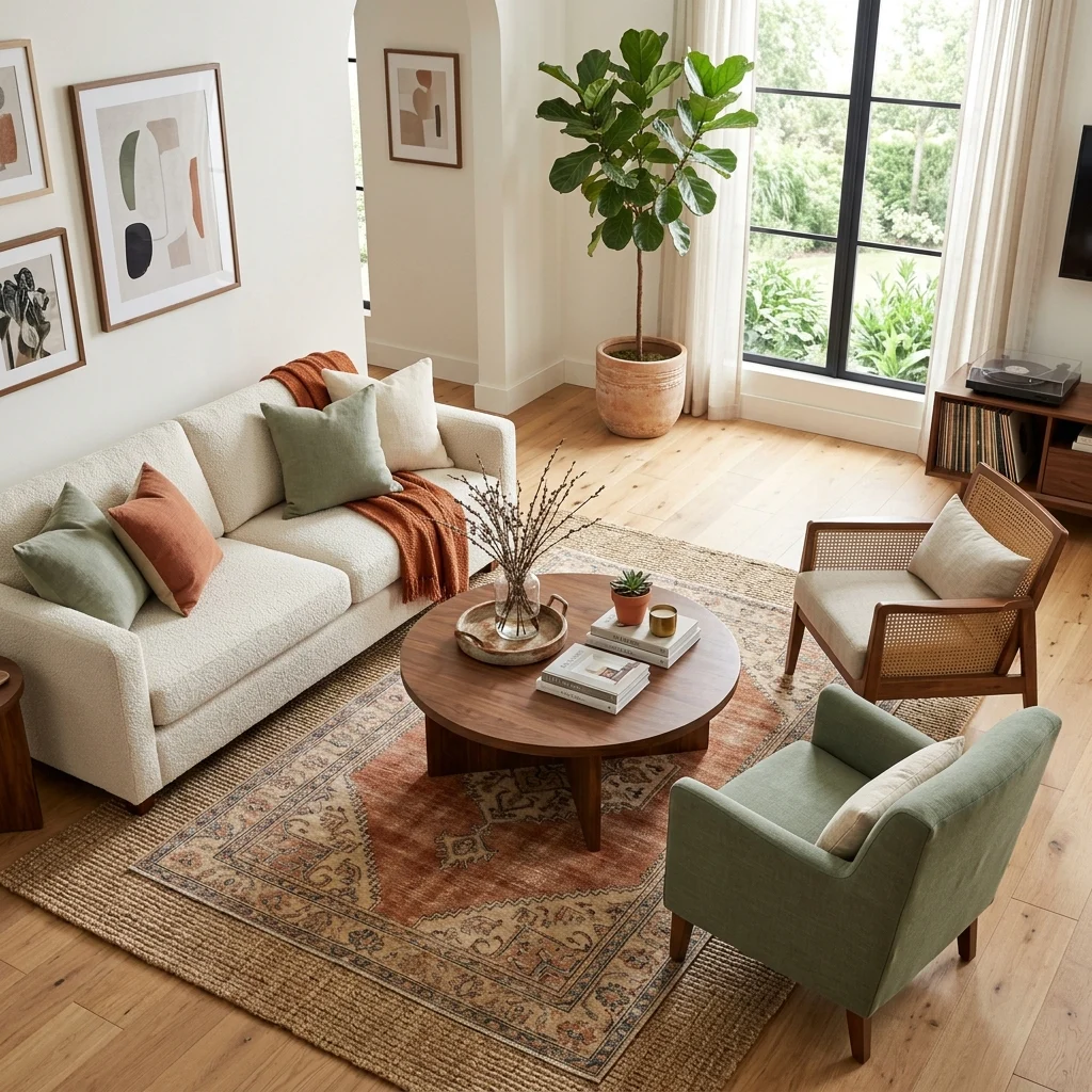 8. Furniture Grouped for Conversation, Not Just Symmetry