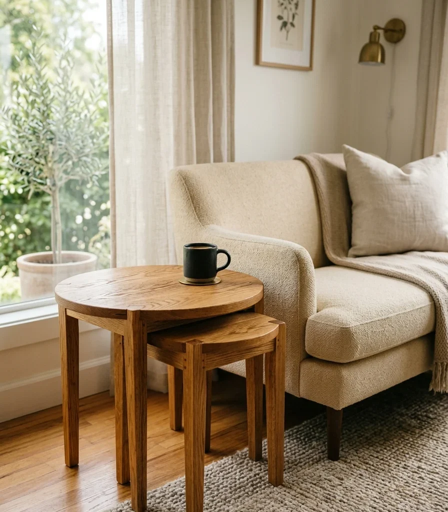 8. Use Nesting Side Tables That Tuck Away When Not Needed