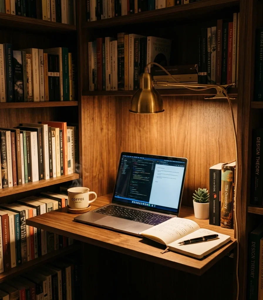 9. Clip-On Task Lighting for a Bookshelf Nook
