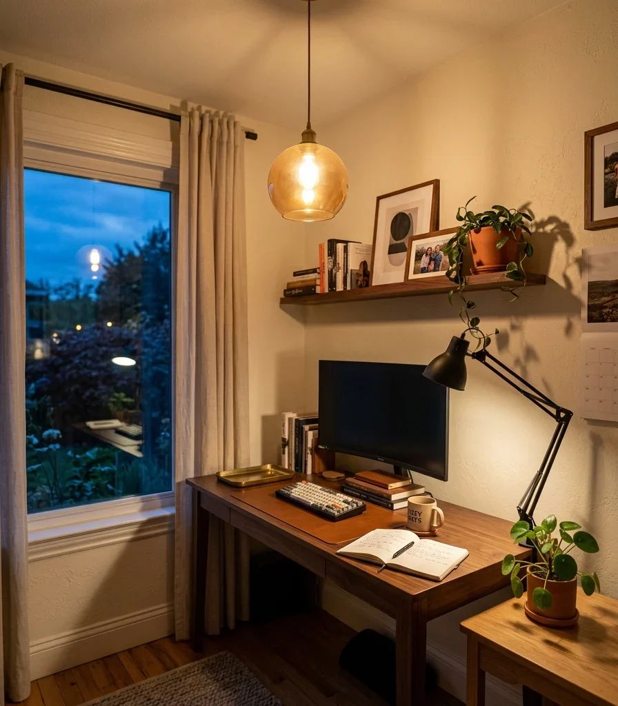 9. Combine Ambient and Task Lighting for Calls and Focus