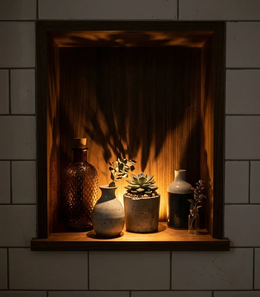9. Uplighting a Niche Shelf for a Gallery Effect