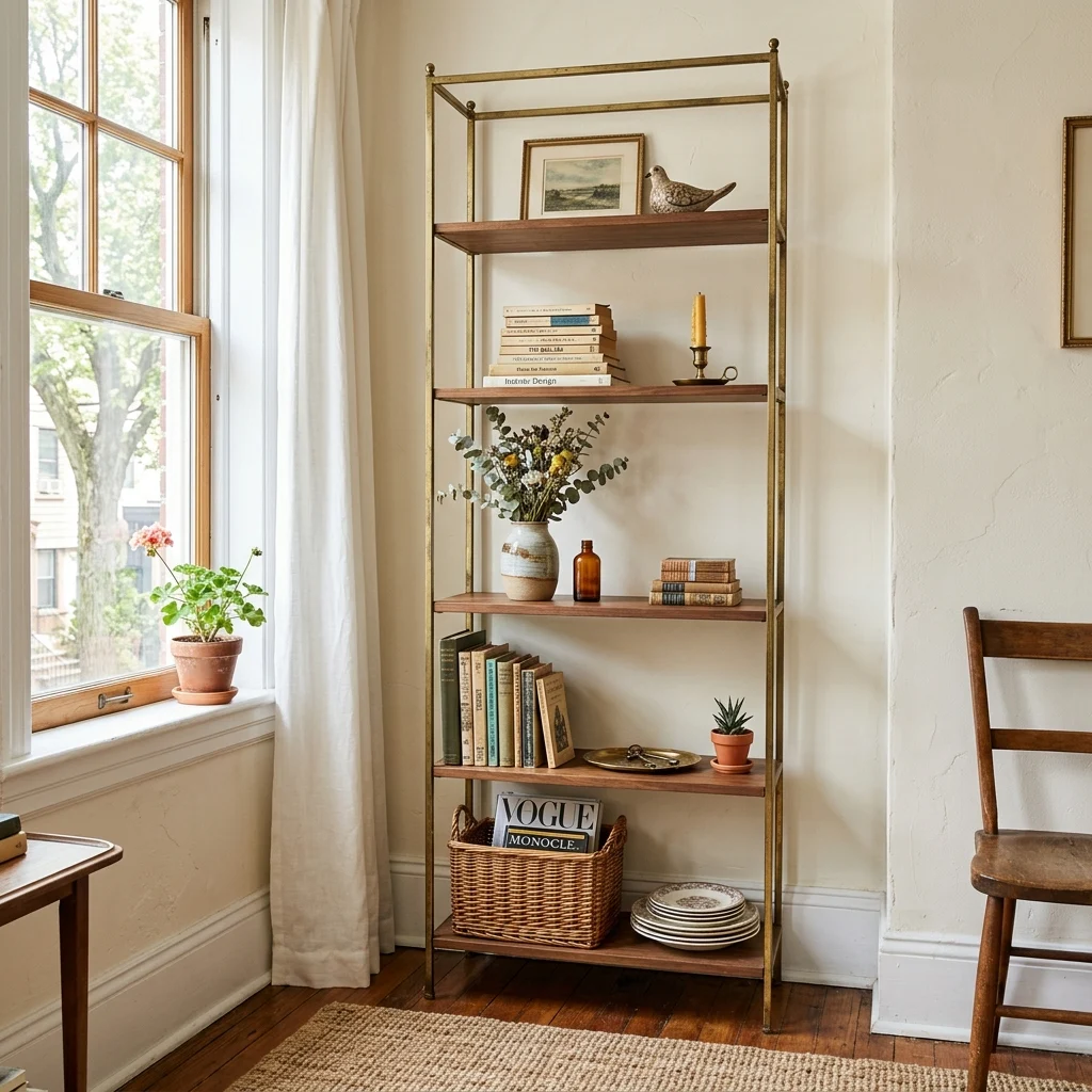 9. Vertical Vintage Display for Small Apartments