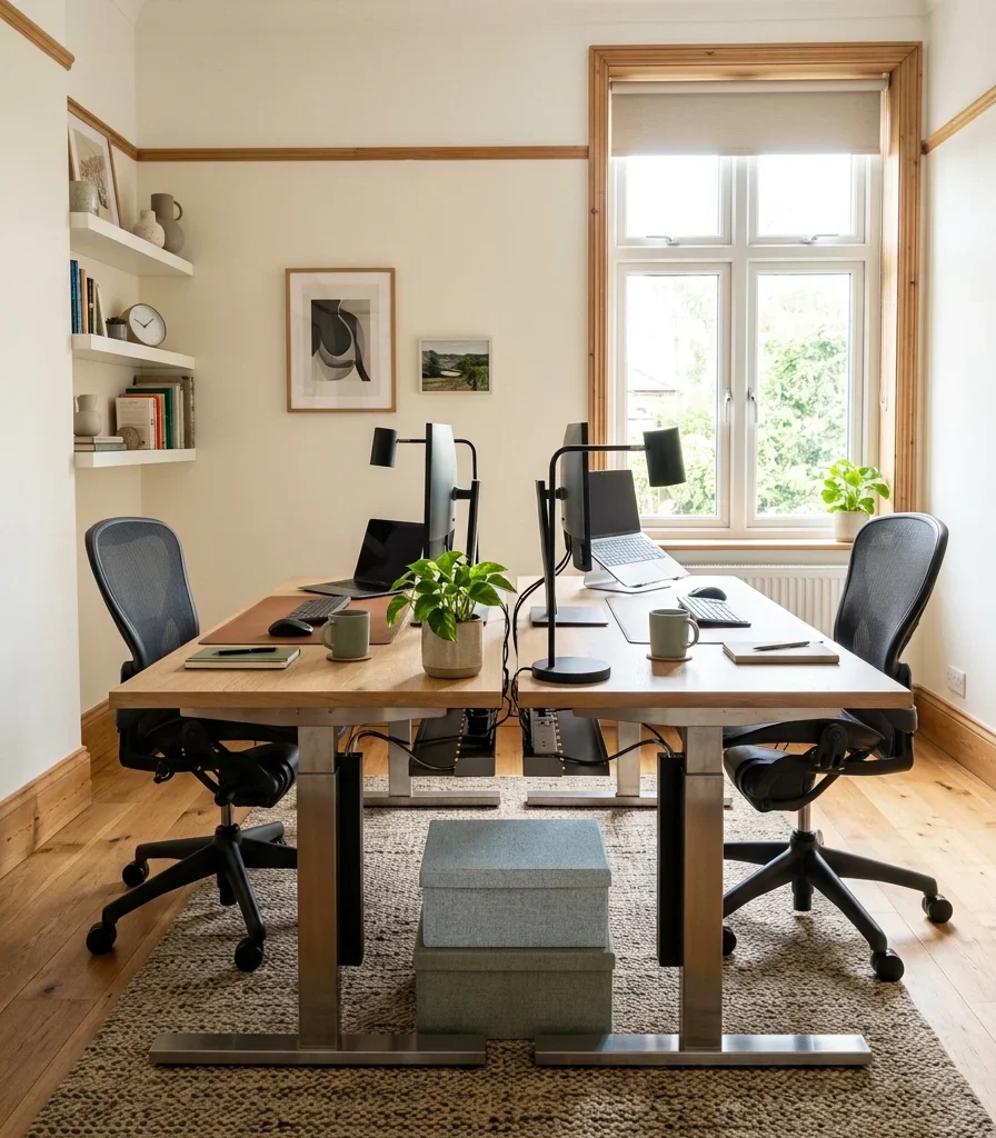 1. Back-to-Back Desks for Instant Privacy