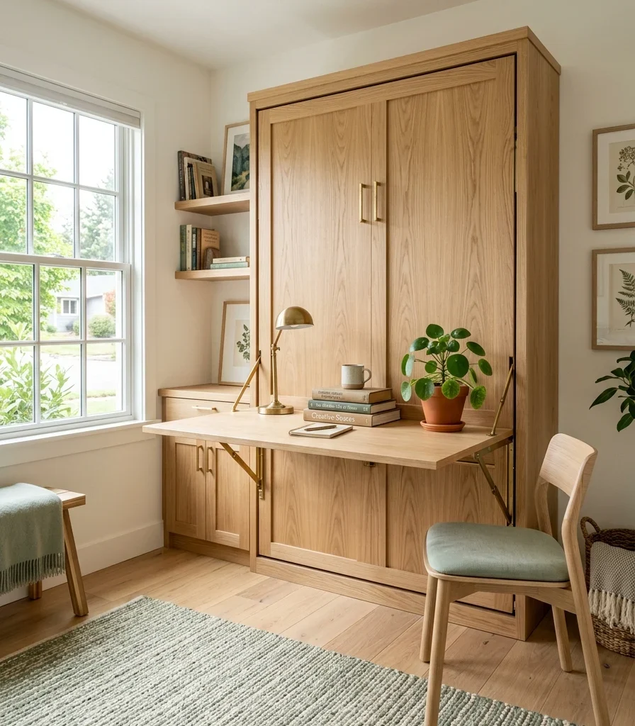 1. Murphy Bed Desk Combo That Folds Away in Seconds