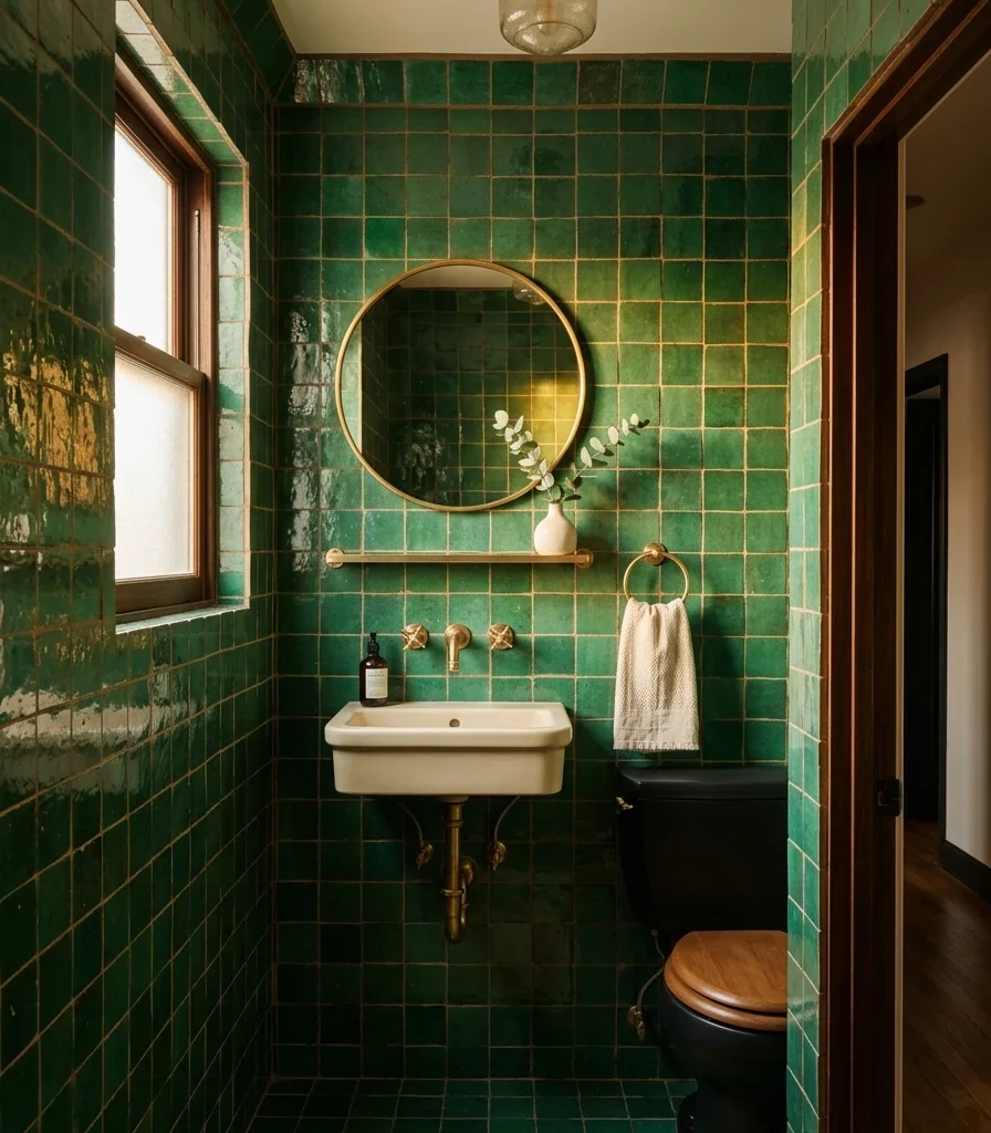 1. Wall-to-Wall Zellige in Emerald Green