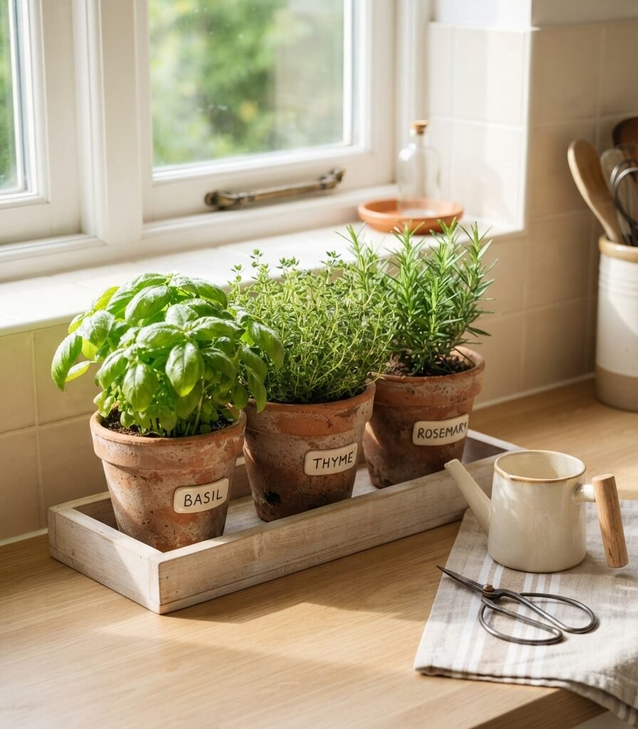 10. A Compact Countertop Herb Garden