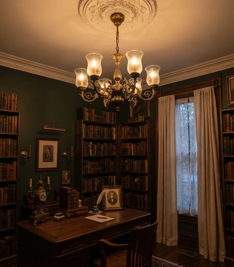 10. Hang a Small Chandelier Instead of Using a Ceiling Fixture