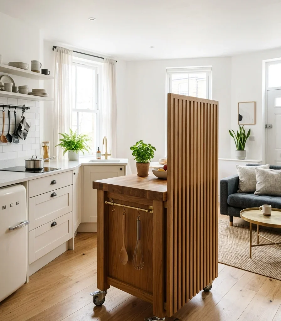 10. Rolling Partition Cart for Small Kitchens