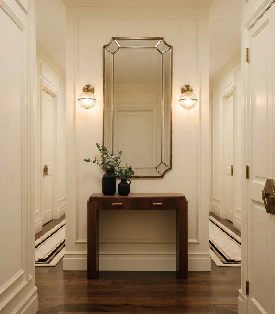 10. Symmetrical Sconces and Mirror