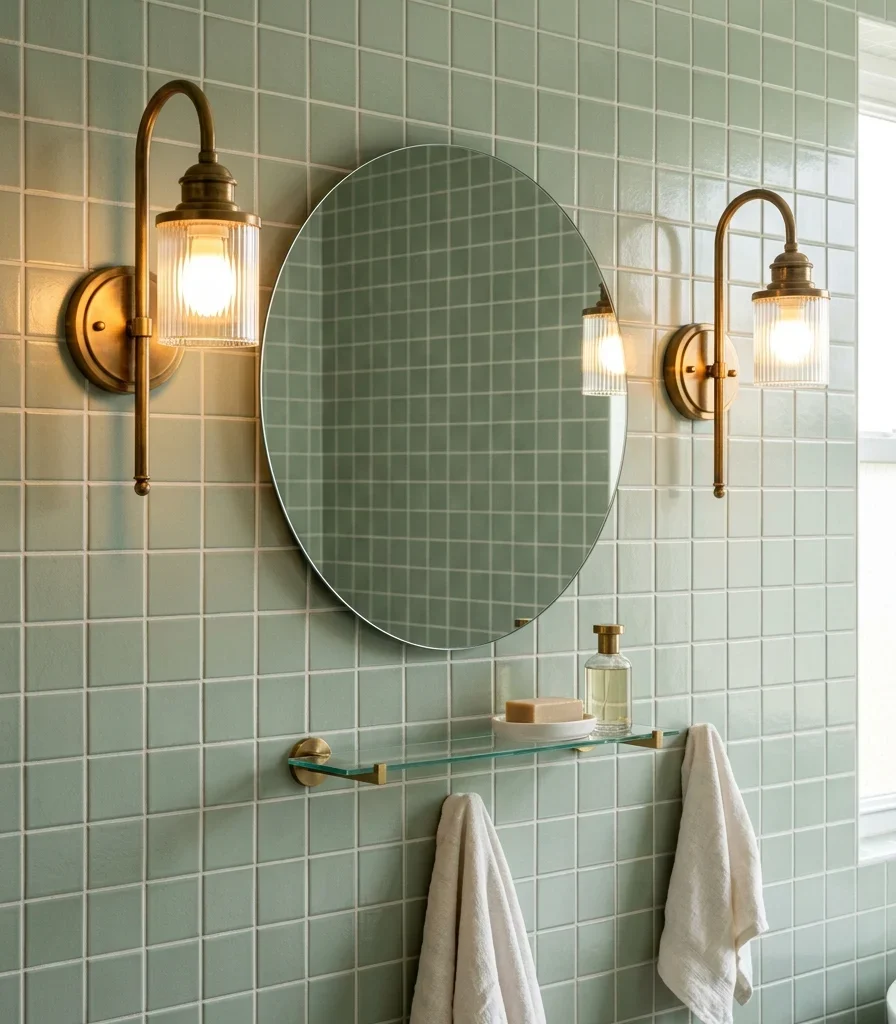 10. Wall Sconces Mounted Directly on Tile
