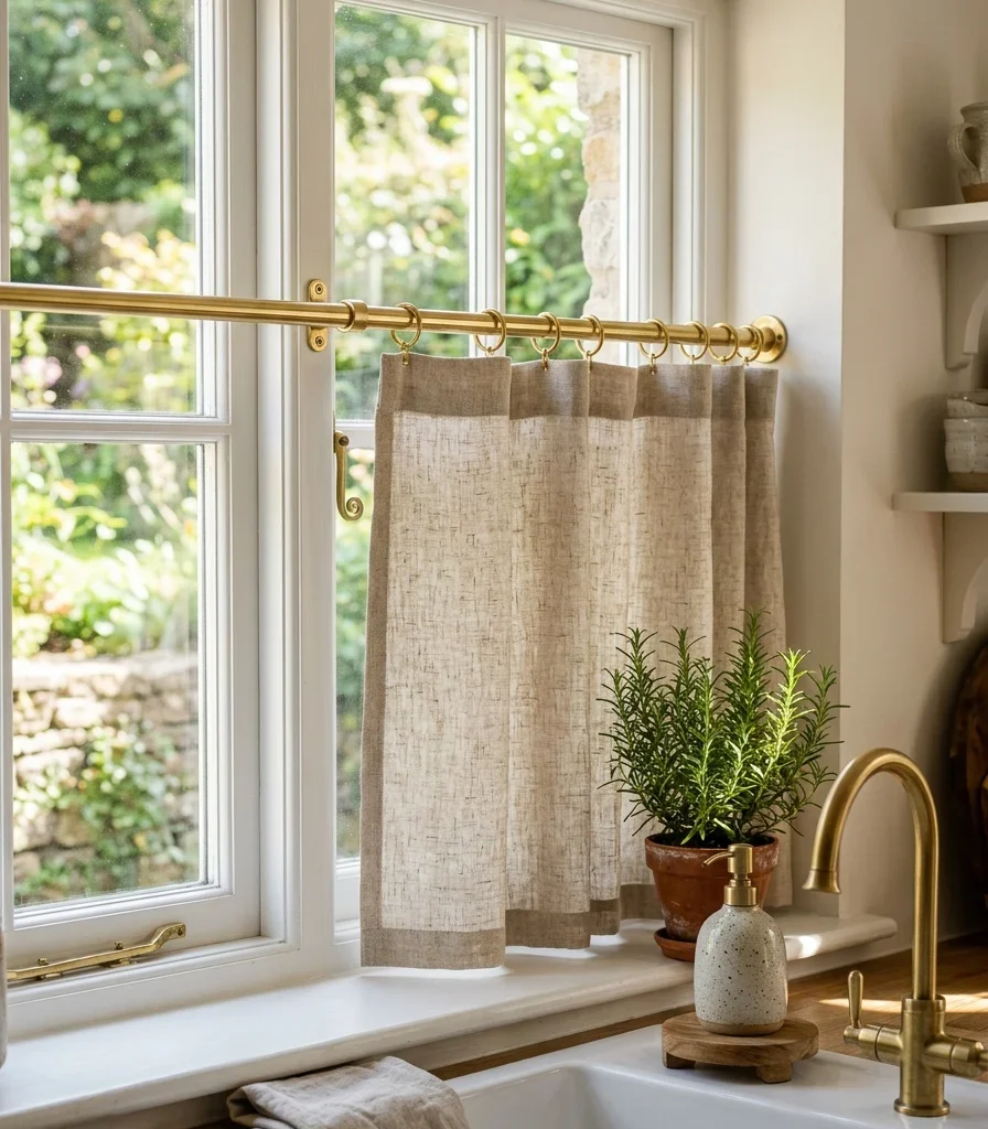 11. Café Curtains on the Sink Window