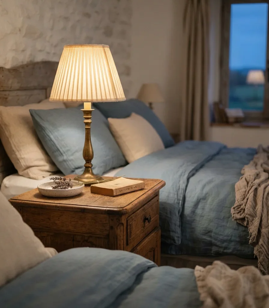 11. Choose an Aged Brass Bedside Lamp