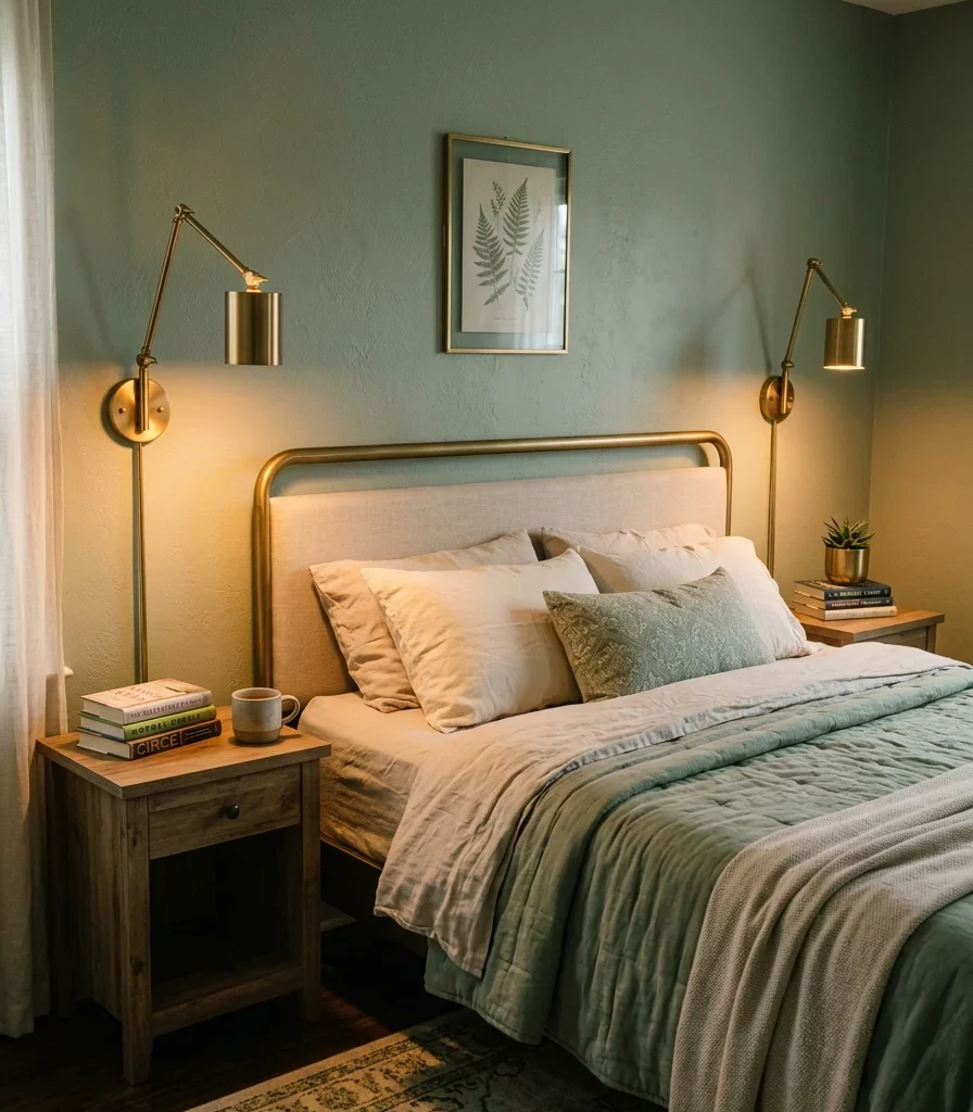 11. Dimmable Wall Sconces Flanking the Bed