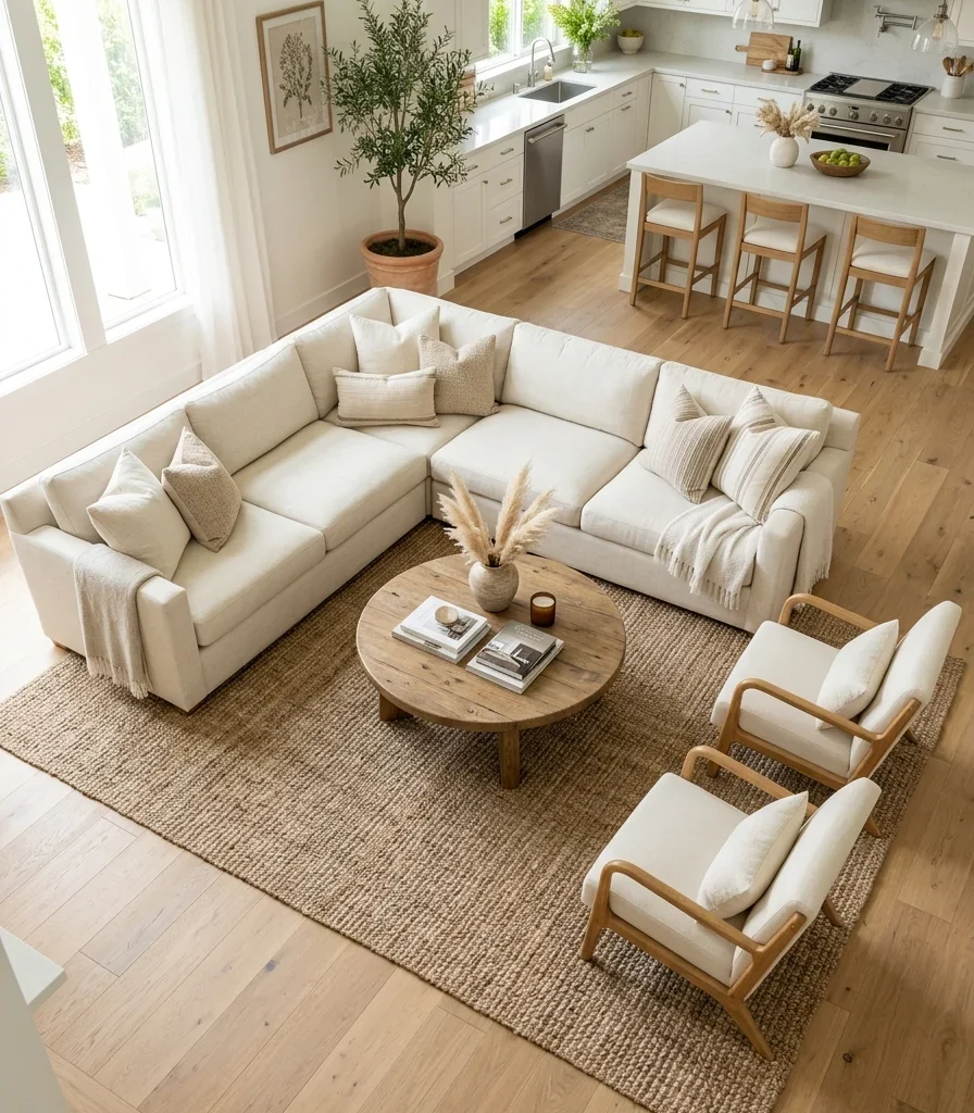12. An Area Rug That Draws the Living Room's Boundary on the Floor