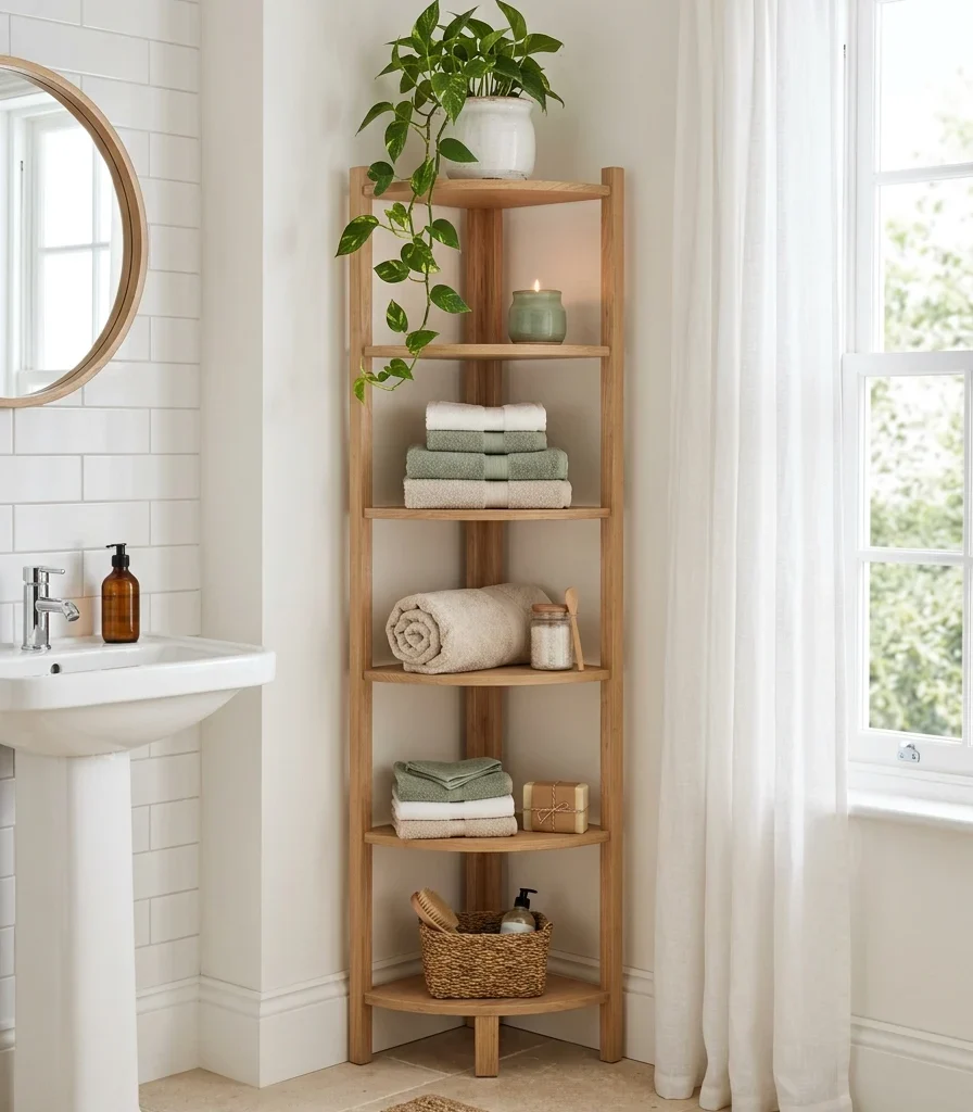 12. Corner Étagère Shelf for Unused Dead Space